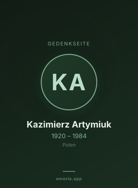 Gedenkportrait von Kazimierz Artymiuk
