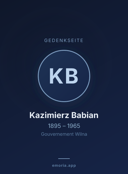 Gedenkportrait von Kazimierz Babian