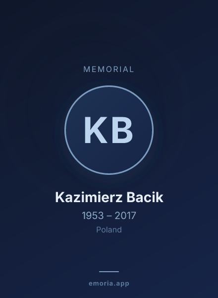 Memorial portrait of Kazimierz Bacik