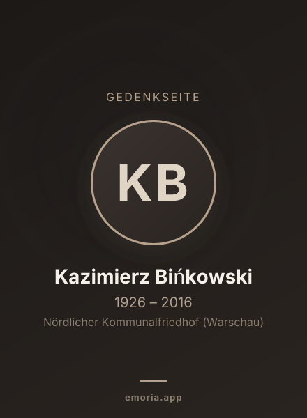 Gedenkportrait von Kazimierz Bińkowski