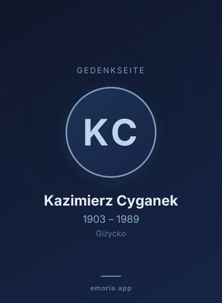 Gedenkportrait von Kazimierz Cyganek