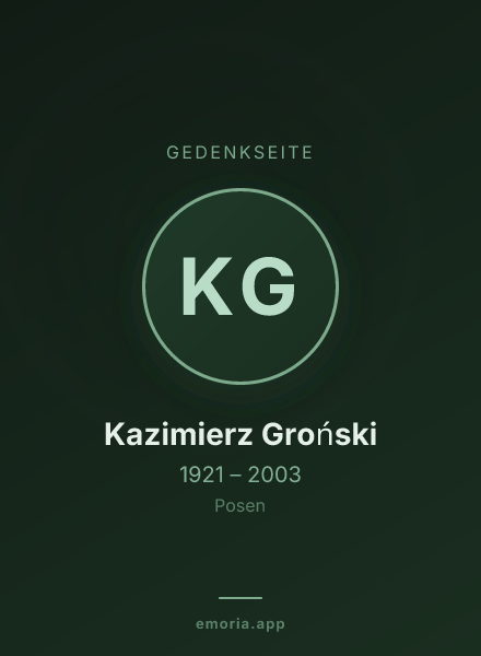 Gedenkportrait von Kazimierz Groński