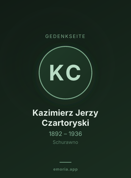 Gedenkportrait von Kazimierz Jerzy Czartoryski