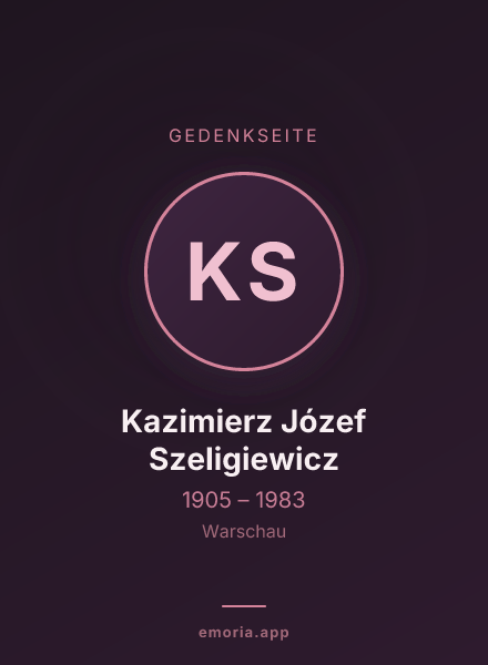 Gedenkportrait von Kazimierz Józef Szeligiewicz