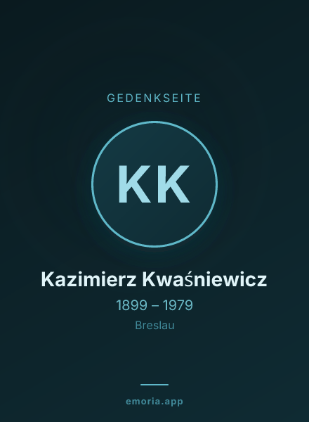 Gedenkportrait von Kazimierz Kwaśniewicz
