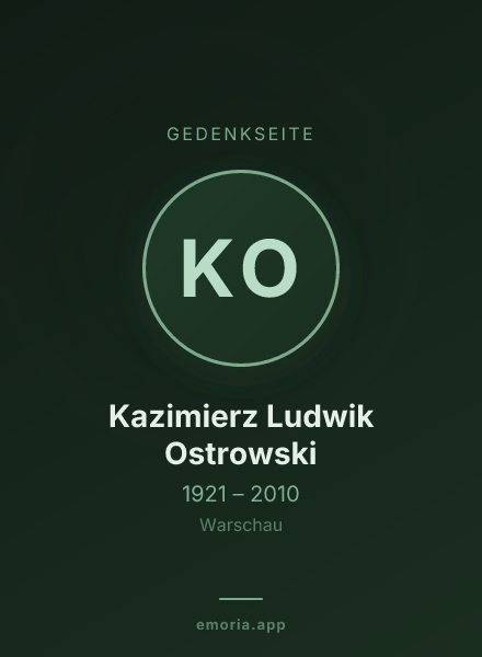 Gedenkportrait von Kazimierz Ludwik Ostrowski