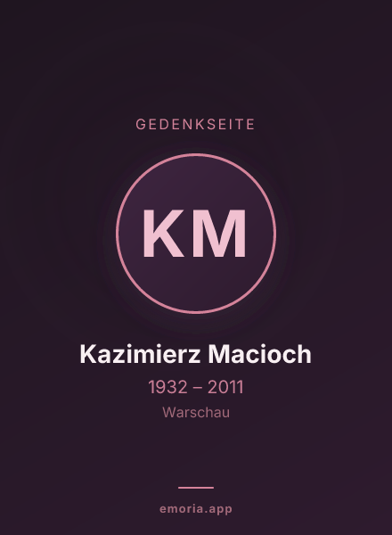 Gedenkportrait von Kazimierz Macioch