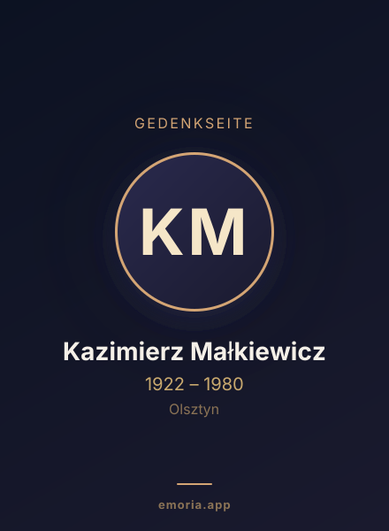Gedenkportrait von Kazimierz Małkiewicz
