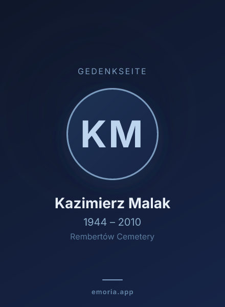 Gedenkportrait von Kazimierz Malak