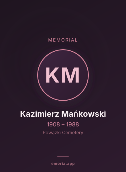 Memorial portrait of Kazimierz Mańkowski