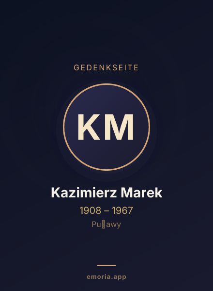 Gedenkportrait von Kazimierz Marek