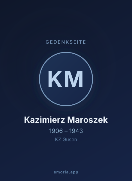 Gedenkportrait von Kazimierz Maroszek