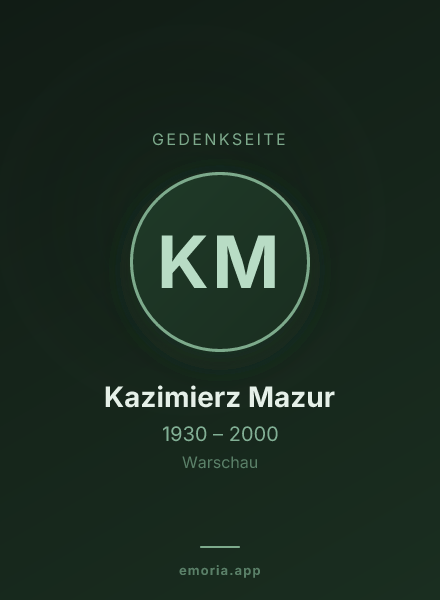 Gedenkportrait von Kazimierz Mazur