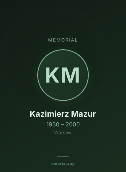Memorial portrait of Kazimierz Mazur