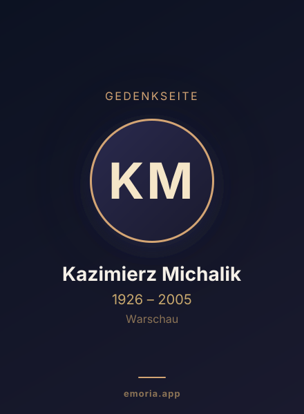 Gedenkportrait von Kazimierz Michalik