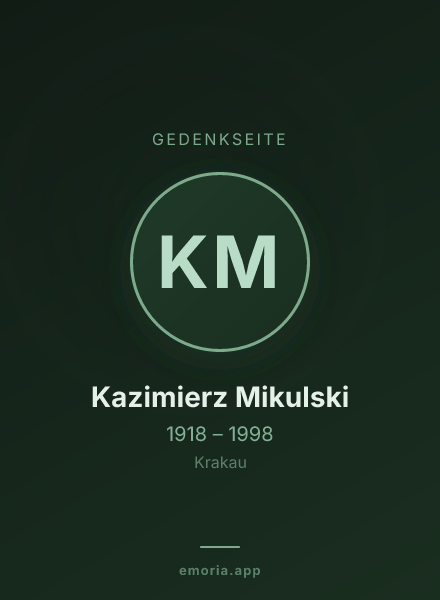 Gedenkportrait von Kazimierz Mikulski