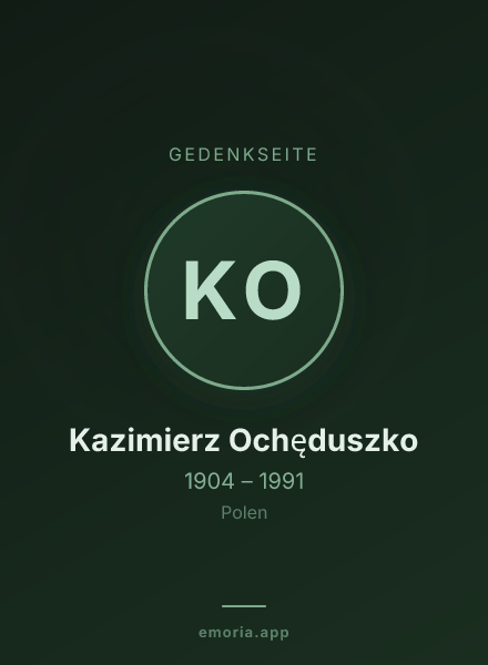 Gedenkportrait von Kazimierz Ochęduszko
