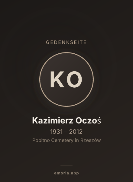 Gedenkportrait von Kazimierz Oczoś