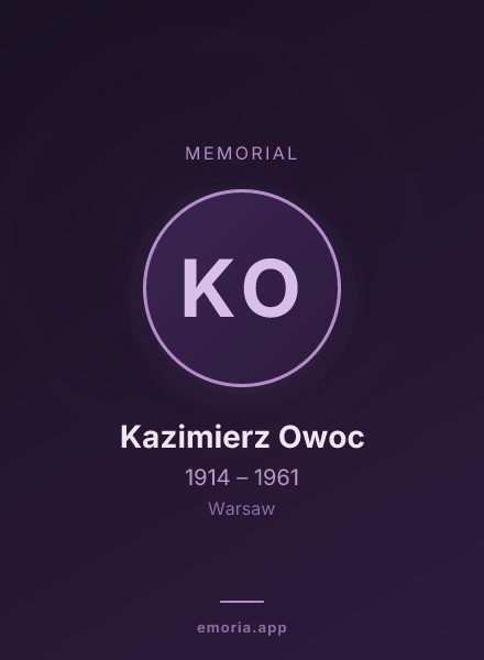 Memorial portrait of Kazimierz Owoc