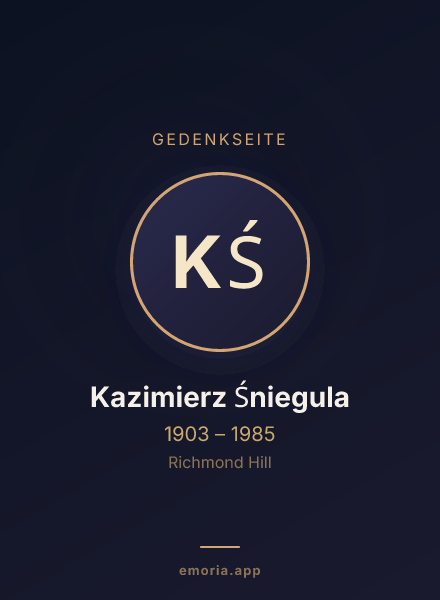 Gedenkportrait von Kazimierz Śniegula