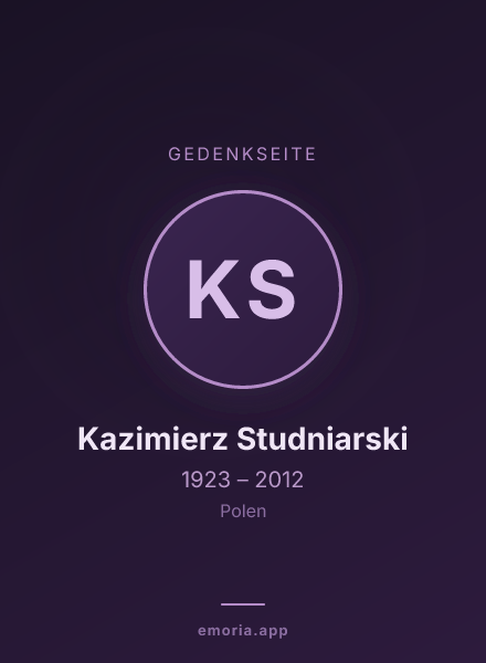 Gedenkportrait von Kazimierz Studniarski