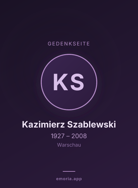 Gedenkportrait von Kazimierz Szablewski