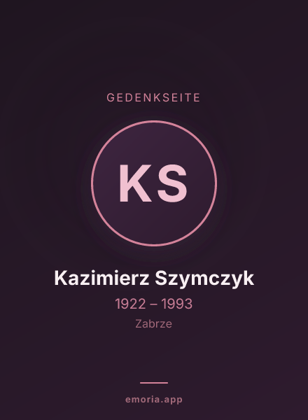 Gedenkportrait von Kazimierz Szymczyk