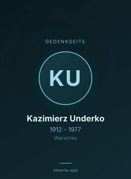 Gedenkportrait von Kazimierz Underko