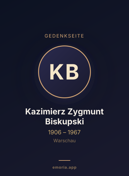 Gedenkportrait von Kazimierz Zygmunt Biskupski