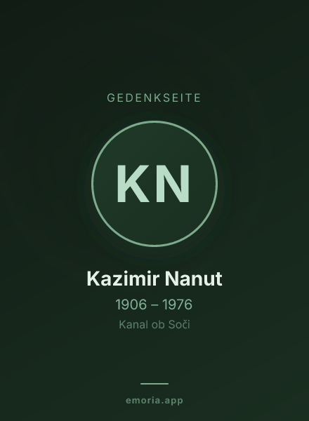 Gedenkportrait von Kazimir Nanut