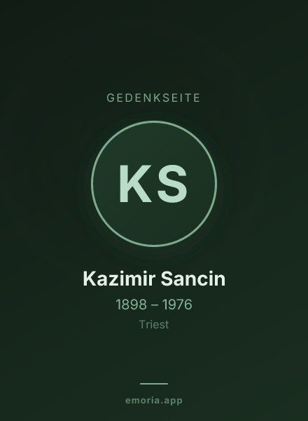 Gedenkportrait von Kazimir Sancin