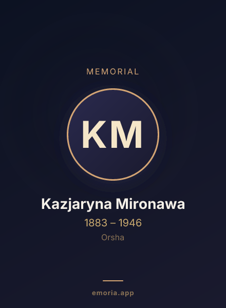 Memorial portrait of Kazjaryna Mironawa