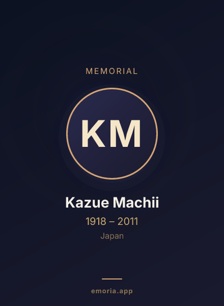 Memorial portrait of Kazue Machii