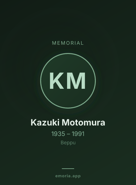 Memorial portrait of Kazuki Motomura