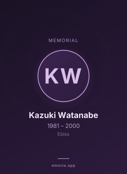 Memorial portrait of Kazuki Watanabe