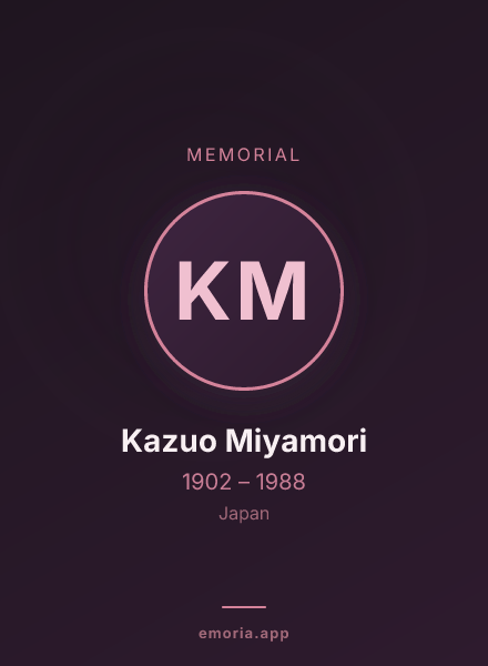 Memorial portrait of Kazuo Miyamori