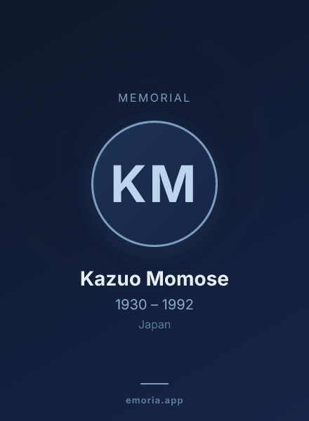 Memorial portrait of Kazuo Momose