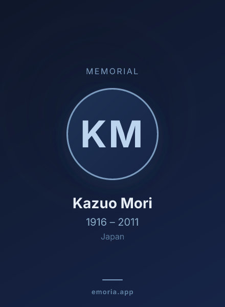 Memorial portrait of Kazuo Mori