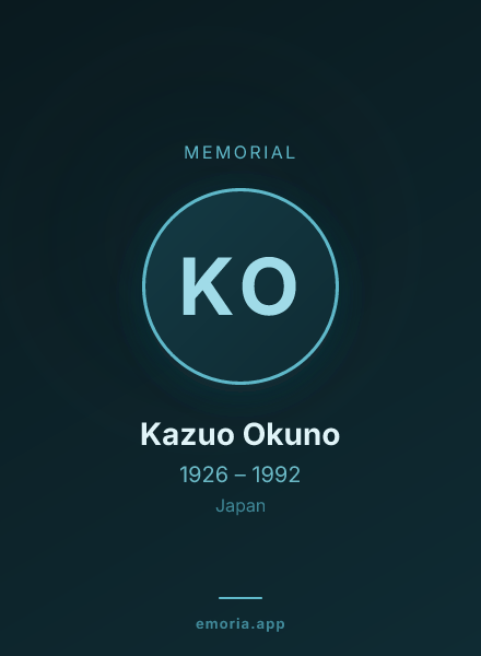 Memorial portrait of Kazuo Okuno