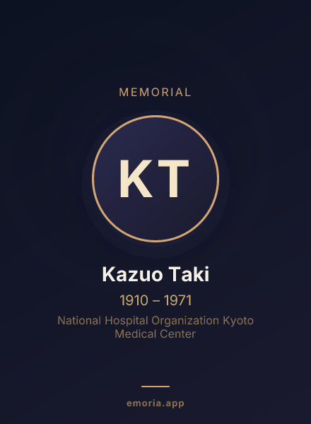 Memorial portrait of Kazuo Taki