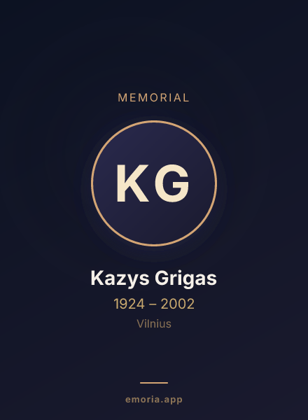 Memorial portrait of Kazys Grigas