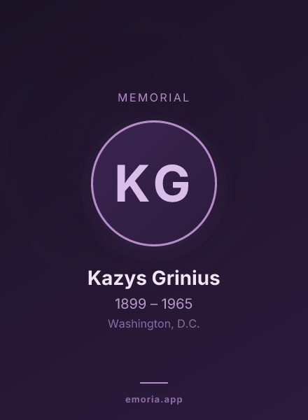 Memorial portrait of Kazys Grinius