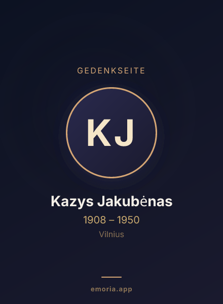 Gedenkportrait von Kazys Jakubėnas