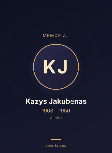 Memorial portrait of Kazys Jakubėnas
