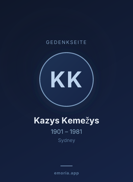 Gedenkportrait von Kazys Kemežys