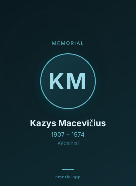 Memorial portrait of Kazys Macevičius