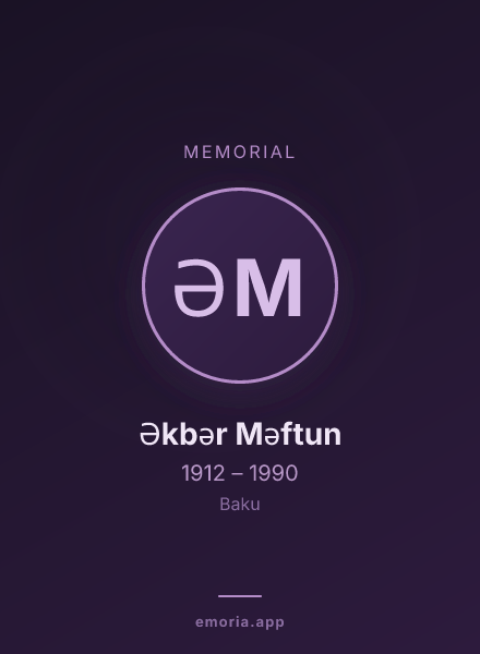 Memorial portrait of Əkbər Məftun