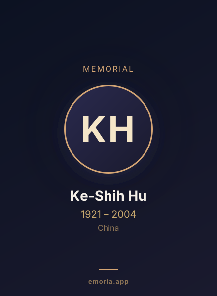 Memorial portrait of Ke-Shih Hu