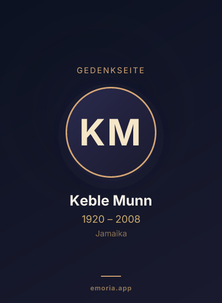 Gedenkportrait von Keble Munn