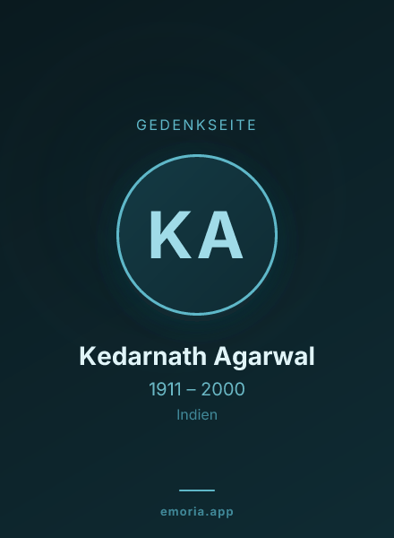 Gedenkportrait von Kedarnath Agarwal